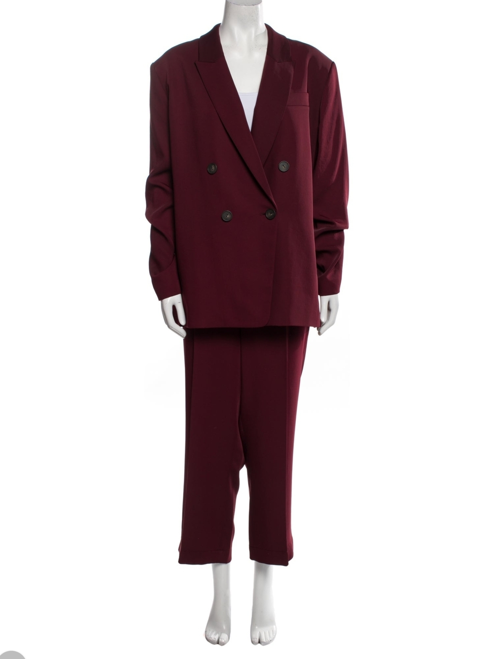 Vince Double-Breasted Burgundy Suit